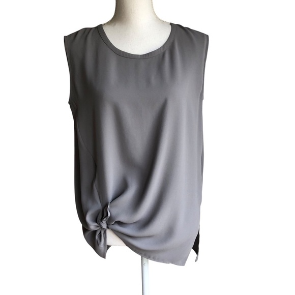 All Saints Heny Top Gray Left Knot Detail Size 2 - Picture 2 of 16